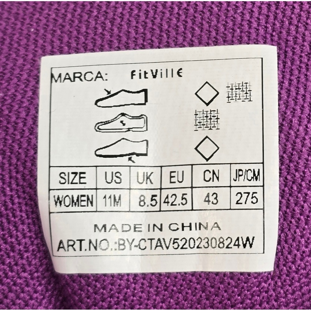FitVille Amadeus Tennis Pickleball Shoes Women's 11 White Purple Athletic Clean - Picture 8 of 8